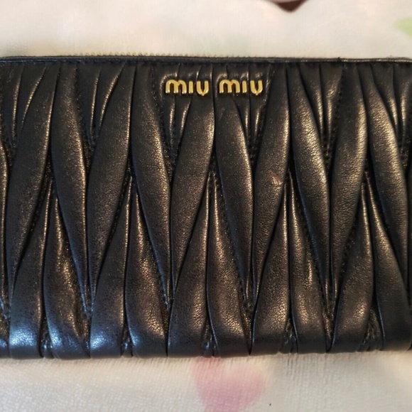 Miu Miu Handbags - MIU MIU Matelasse Napa Zippy Wallet